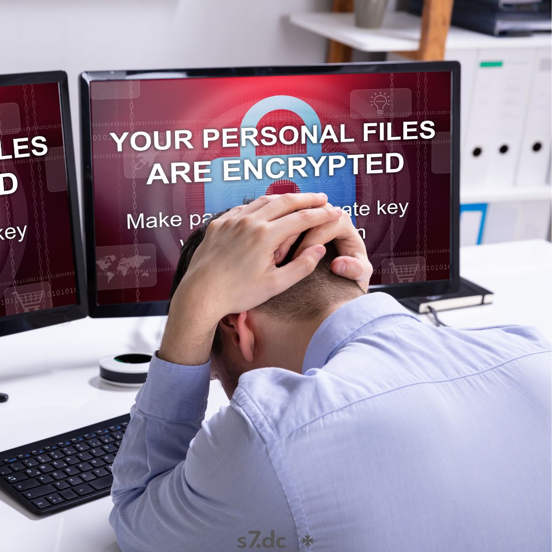 Cadeado digital e dados protegidos contra ransomware